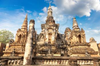 Sukhothai historical park, Thailand in a summer day