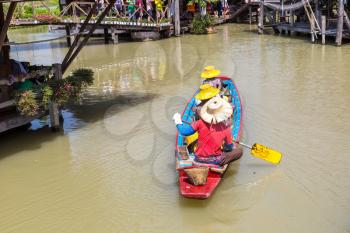 Floating Market in Pattaya, Thailand in a summer day