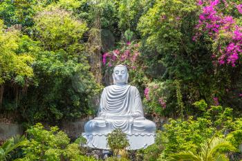 Buddhist temple at Marble mountains in Danang, Vietnam in a summer day