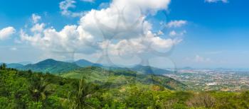 Panorama of  Phuket in Thailand in a summer day