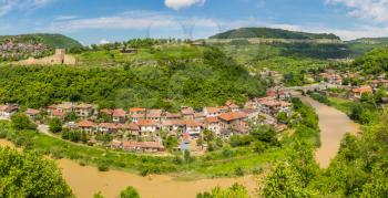 Panorama of Veliko Tarnovo in a beautiful summer day, Bulgaria