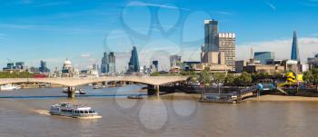 Cityscape of London and Blackfriars Bridge in a beautiful summer day, England, United Kingdom