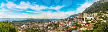 Panoramic View from Kruja castle in a beautiful summer day, Albania