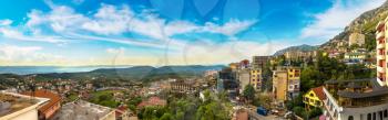 Panoramic View from Kruja castle in a beautiful summer day, Albania