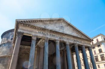 Pantheon in Rome, Italy in a summer day