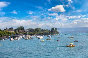 Zurich lake in a beautiful summer day