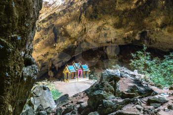 Royal pavilion in Phraya Nakorn cave, National Park Khao Sam Roi Yot, Thailand in a summer day