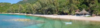 Panorama of Beach on Koh Phangan island, Thailand in a summer day