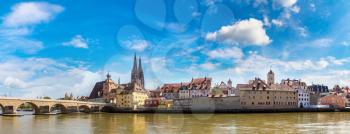 Regensburg and Cathedral, Germany in a beautiful summer day