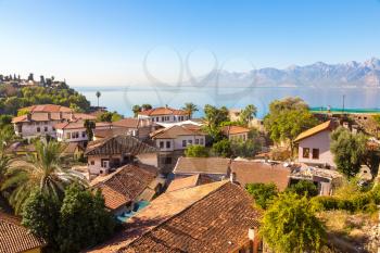Panoramic aerial view of Antalya, Turkey in a beautiful summer day