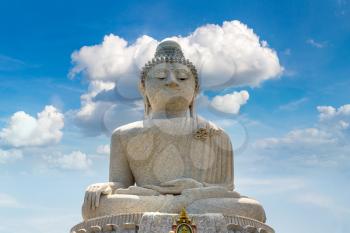Big Buddha statue on Phuket in Thailand in a summer day