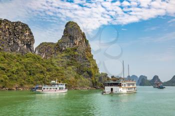 World natural heritage Halong bay, Vietnam in a summer day