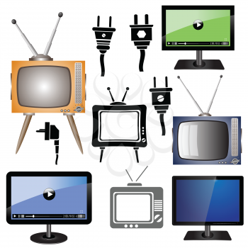colorful illustration with set of tv for your design