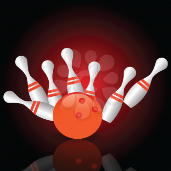 colorful illustration with bowling for your design