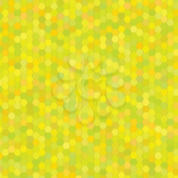 colorful illustration with yellow hexagon background for your design