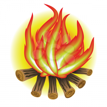 colorful illustration with bonfire  for your design