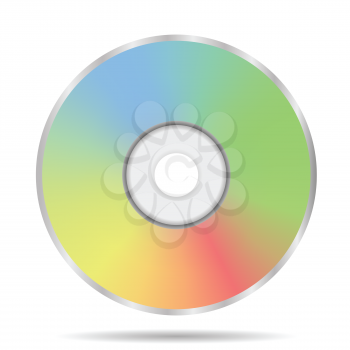 colorful illustration with compact disc on a white background for your design