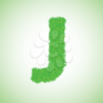 colorful illustration with grass letter I for your design