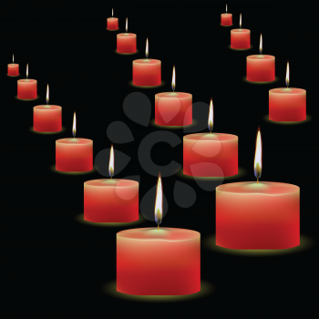 colorful illustration with red candles for your design