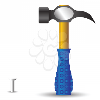 colorful illustration with hammer for your design