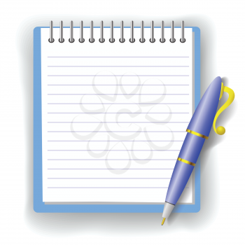 colorful illustration with pen and notepad  for your design