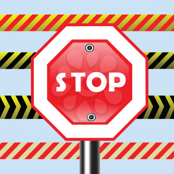 colorful illustration with stop sign for your design