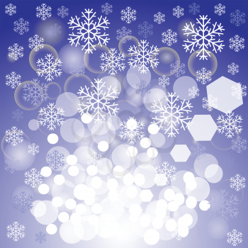 colorful illustration with blue xmas background for your design