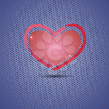 colorful illustration with pink heart for your design