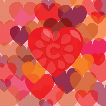 colorful illustration with heart background  for your design