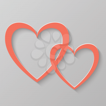 colorful illustration with  abstract hearts for your design