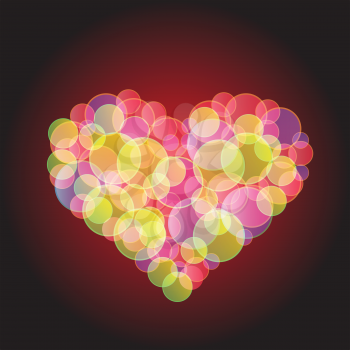 colorful illustration with hot heart  for your design