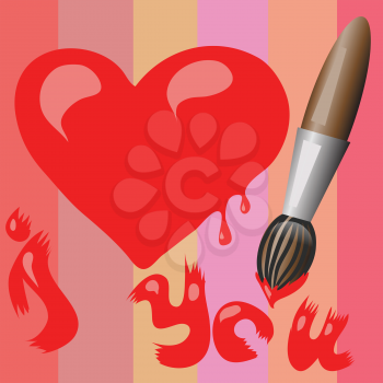 colorful illustration with valentines heart for your design