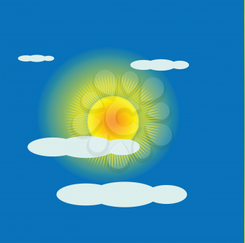 illustration with the sun goes behind a cloud for your design