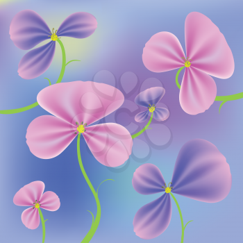 colorful illustration with  fresh flowers  for your design