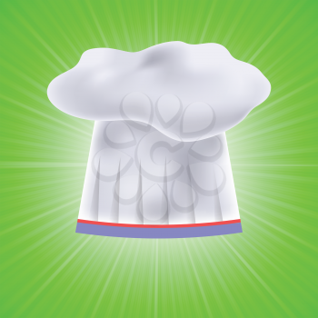 colorful illustration with chef hat on green background for your design