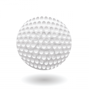 colorful illustration with golf ball on a white background