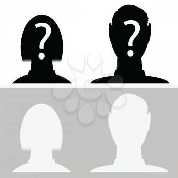 silhouettes of  avatar profile pictures for your design