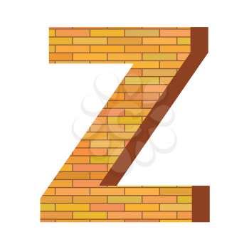 colorful illustration with brick letter Z on a white background