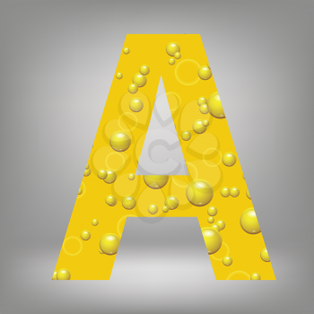 colorful illustration with beer letter A on a grey background