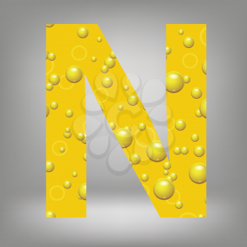 colorful illustration with beer letter N on a grey background