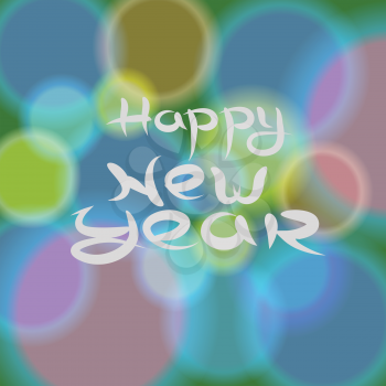 colorful illustration with new year blurred background
