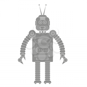 illustration with robot icon  on a white background