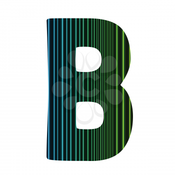 colorful illustration  with  neon letter B  on white background