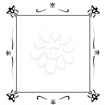  illustration  with  decorative frame  on white background