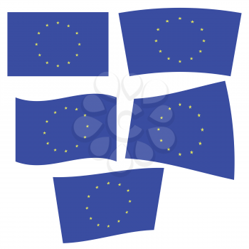  illustration  with flag of Europe on white background