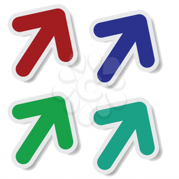colorful illustration  with arrows set  on white background
