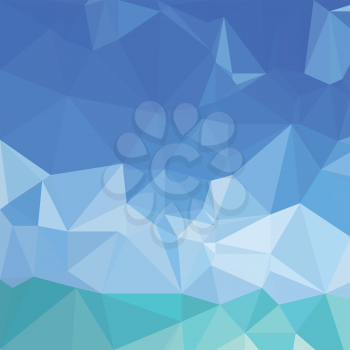 colorful illustration  with  abstract blue polygonal background