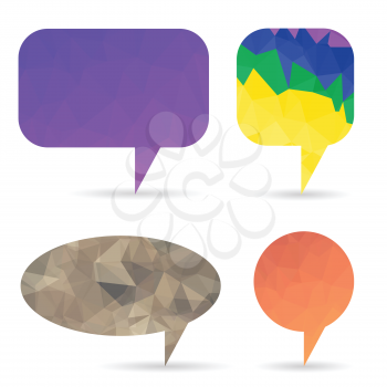 colorful illustration  with set of speech bubbles on white  background
