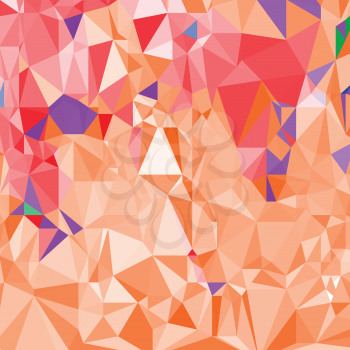 colorful illustration  with abstract crystal red  background