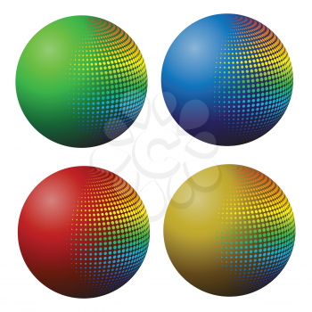 colorful illustration  with colored spheres on white background
